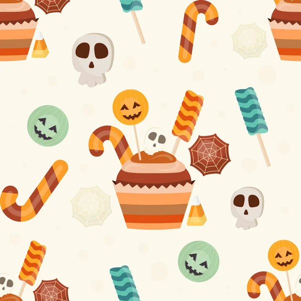 Halloween Seamless Path Мультфильм Хэллоуин Персонажи Летучая Мышь Паук Замок — стоковый вектор