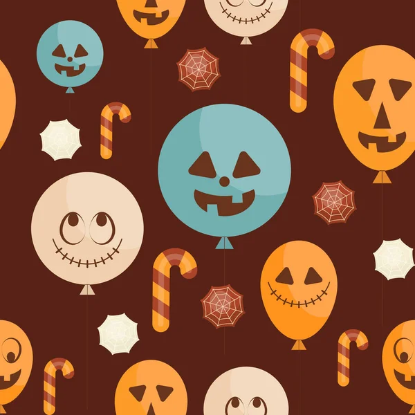 Halloween Seamless Pattern Cartoon Halloween Characters Funny Bounds Векторная Иллюстрация — стоковый вектор