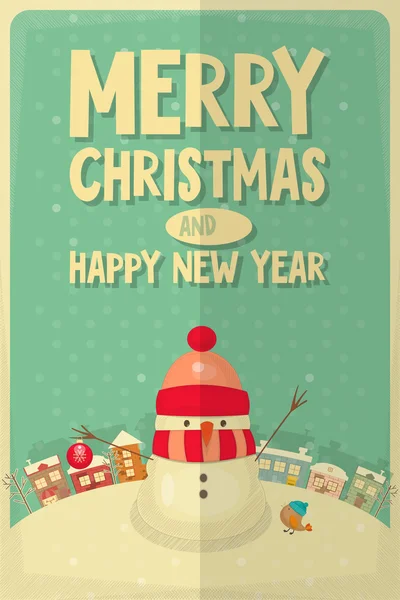 Feliz tarjeta de felicitación de Navidad — Vector de stock