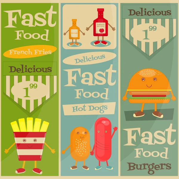 Menú de comida rápida — Vector de stock