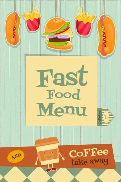 Fast food menüsü — Stok Vektör