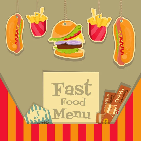 Fast Food Menu — Stock Vector