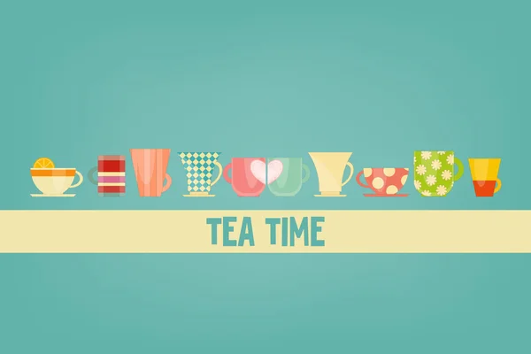 Tea Time — Stock Vector