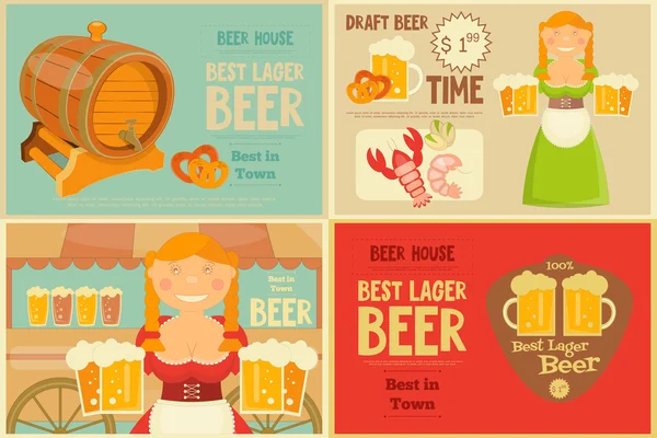 Beer Posters Set — Stock Vector