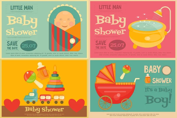 Μωρό ντους αφίσες — Διανυσματικό Αρχείο