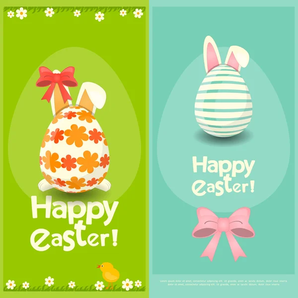 Mutlu Paskalya tebrik kartları. — Stok Vektör