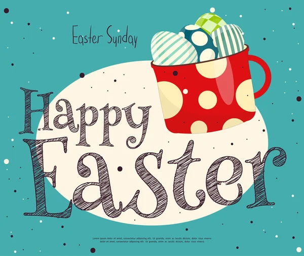 Húsvéti üdvözlő kártya húsvéti tojás — Stock Vector
