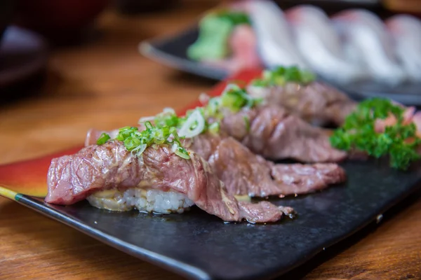 Wagyu marha sushi szett Stock Kép