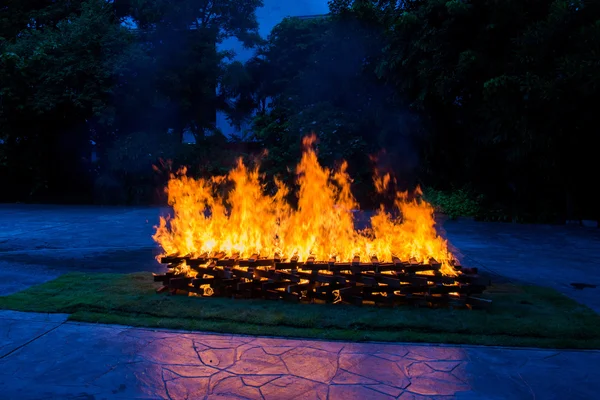 Kampvuur verbranden van hout — Stockfoto