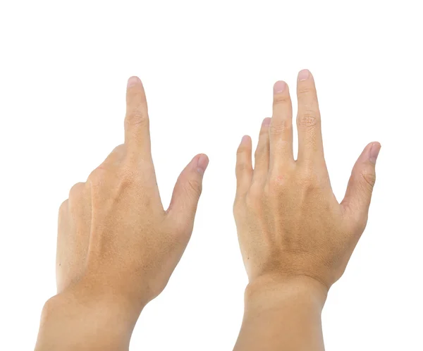 Zeigt die Hand und berührt Posen isoliert — Stockfoto