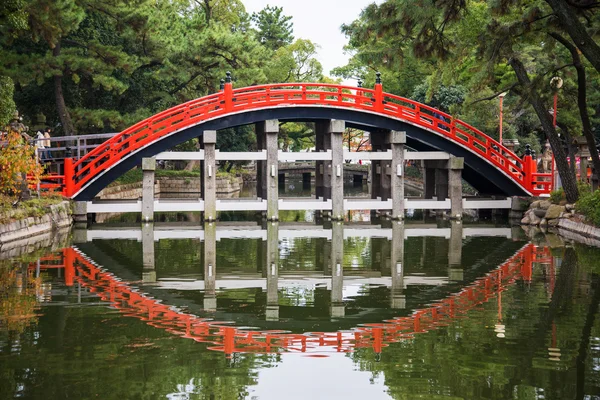 太鼓桥，桥进入寺 — 图库照片