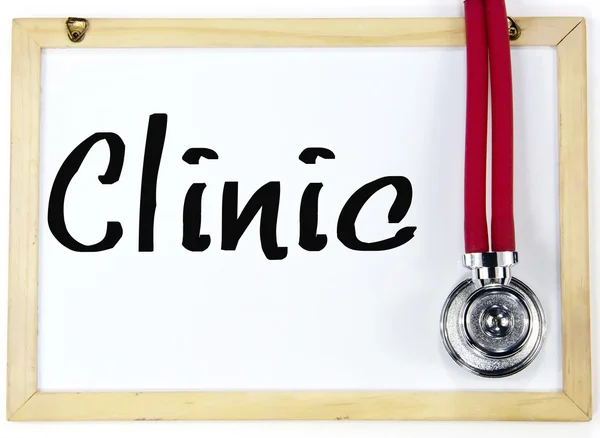 Klinik kelime yazmak üzerine yazı tahtası — Stok fotoğraf