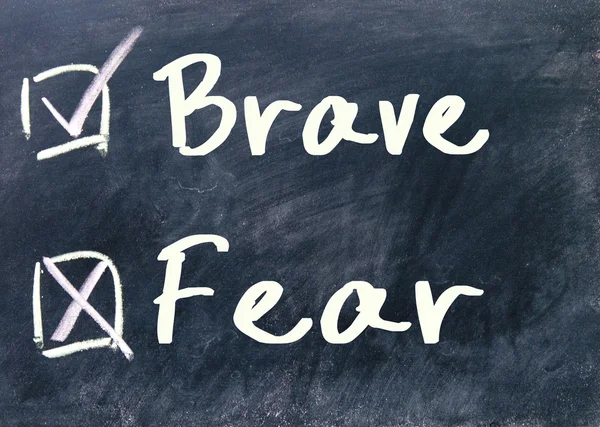 Escolha corajosa ou medo — Fotografia de Stock