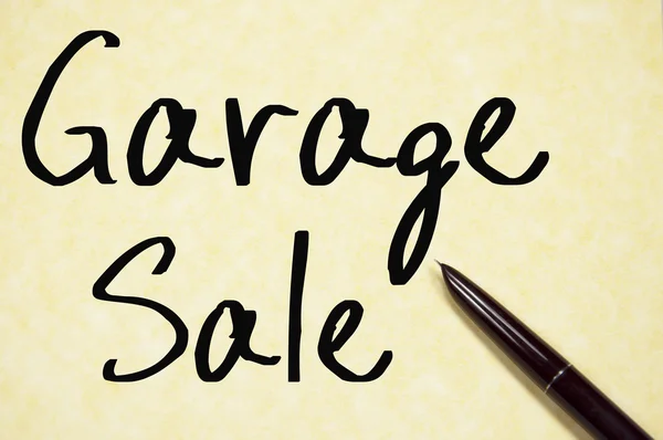 Garage sale text write on paper — Stock Photo, Image