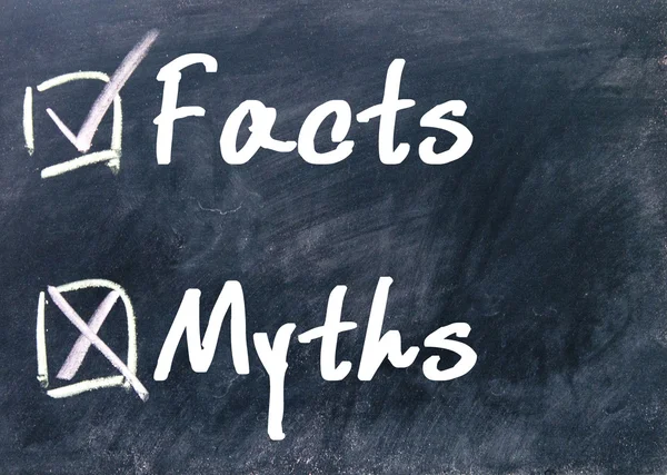 Fakten oder Mythen bestimmen lizenzfreie Stockfotos