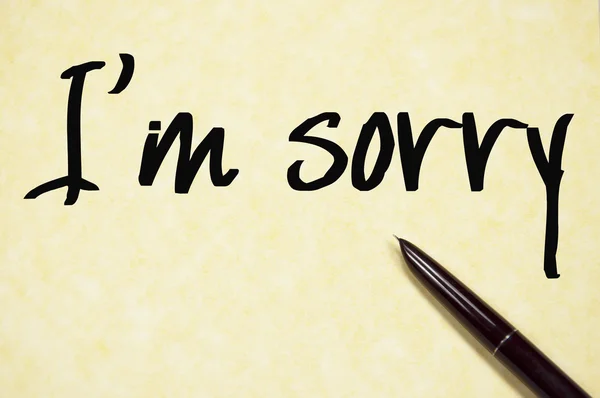 I am sorry text write on paper — Stock Photo, Image