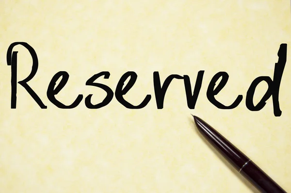 Reserved word write on paper — Stock Photo, Image