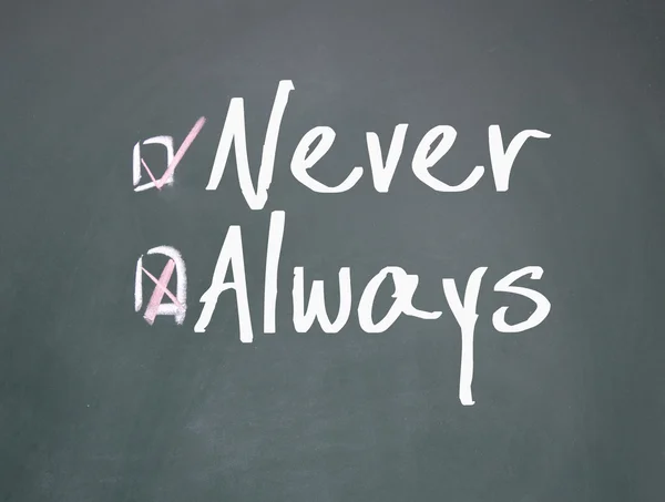 Never or always concept — Stock Photo, Image