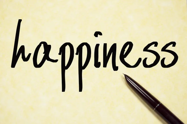 Happiness word write on paper — Stock Photo, Image