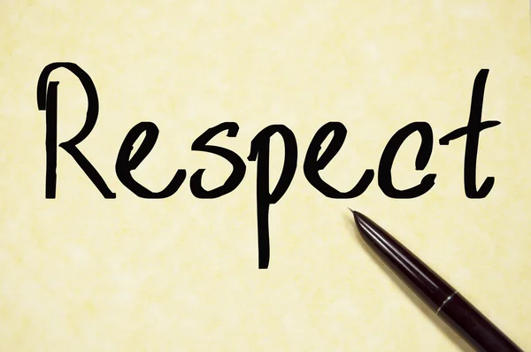 Respect word write on paper — Stock Photo, Image