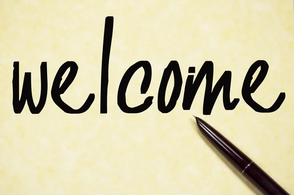 Welcome word write on paper — Stock Photo, Image