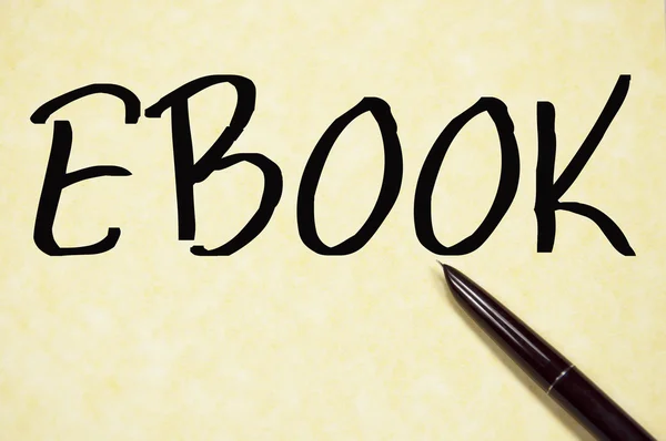 Ebook palabra escribir en papel — Foto de Stock