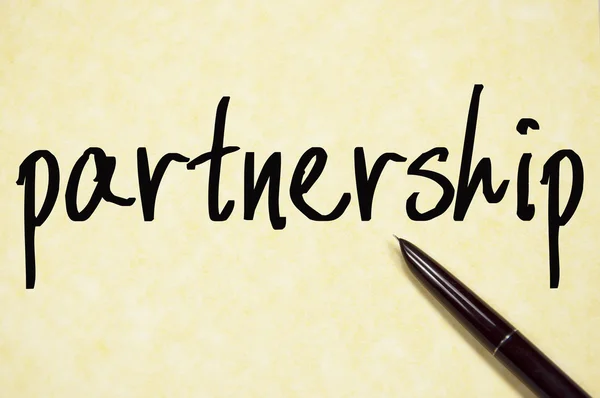 Partnership word write on paper — Stock Photo, Image