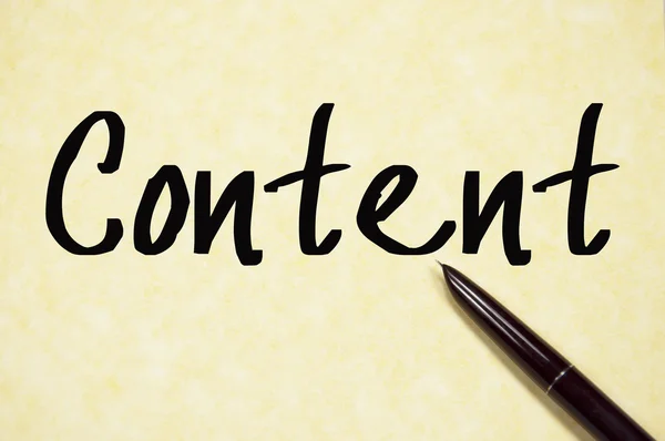 Content word write on paper — Stock Photo, Image