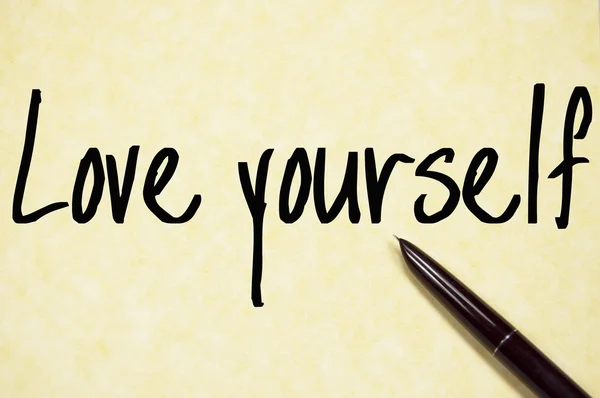 Love youself text write on paper — Stock Photo, Image