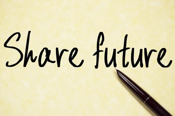 Ossza meg a jövőbeli szöveget írni papírra — Stock Fotó
