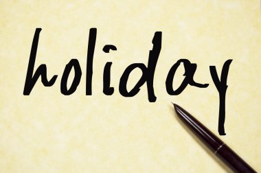 Tatil kelimesini yazmak kağıt üzerinde