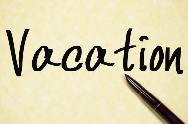 Tatil kelime yazma kağıt üzerinde