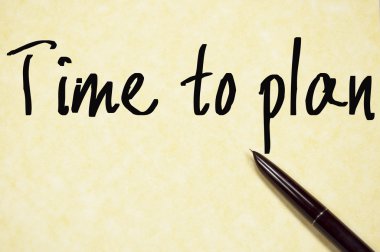 Metin yazma kağıt üzerinde planlamak için zaman 