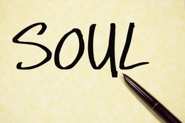 ruh kelime yazma kağıt üzerinde 