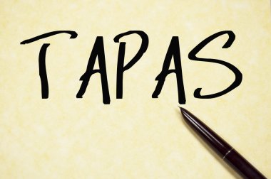 tapas kelime yazma kağıt üzerinde 