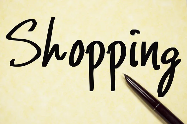 Shopping word write on paper — Stock Photo, Image