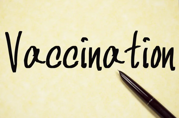 Mot de vaccination écrire sur papier — Photo