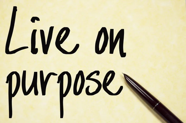 Live on purpose text write on paper — Stock Photo, Image