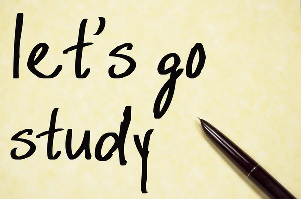 Let's go study text write on paper — Stock Photo, Image