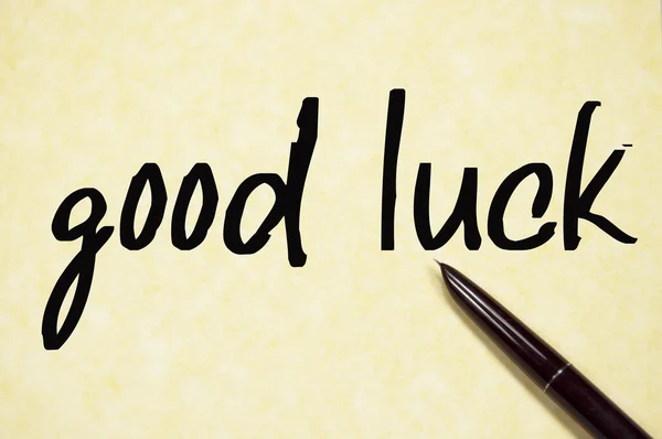 Good luck text write on paper — Stock Photo, Image