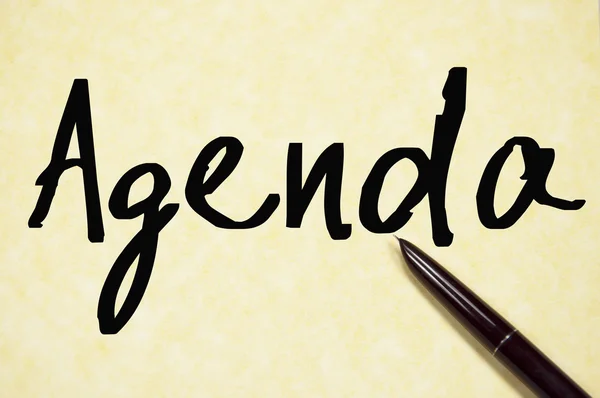 Agenda word write on paper — Stock Photo, Image