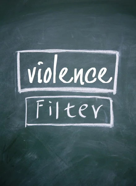Filter violence contents search on blackboard — Stock Photo, Image