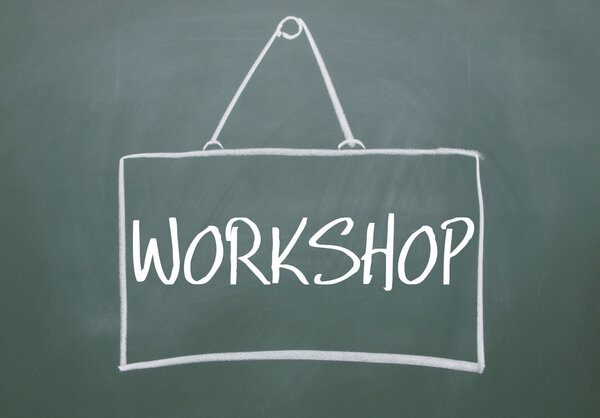 work shop board drawn on blackboard