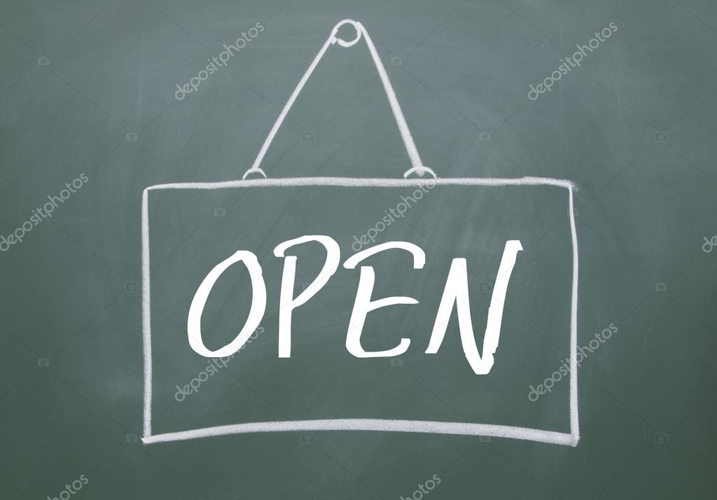 Sign on blackboard