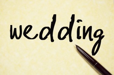 Düğün kelime yazma kağıt üzerinde 