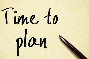 Metin yazma kağıt üzerinde planlamak için zaman 