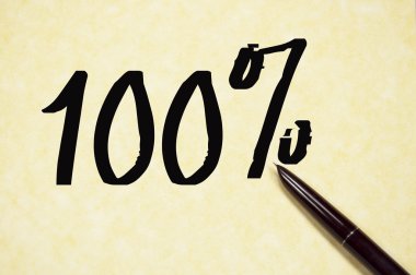 % 100 işareti kağıda 