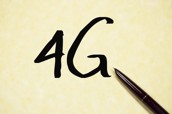 4G signe écrire sur papier — Photo