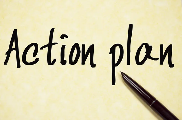 Action plan text write on paper — Stock Photo, Image