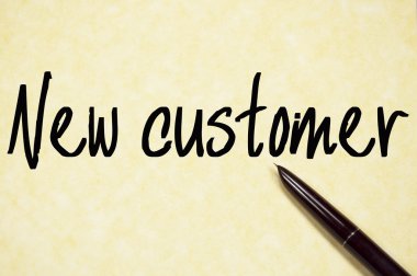 yeni müşteri metin kağıda yazmak 